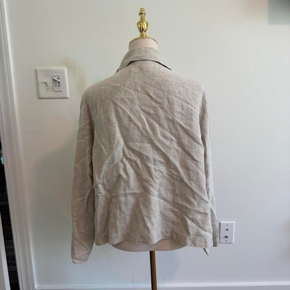 Jones New York Sport Tan Linen Button-Up Jacket | Size XL - Picture 4 of 5